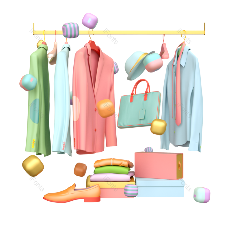 卡通图片,糖果色元素,服装PNG,服饰免抠素材